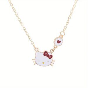 HELLO KITTY gold-tone PENDANT NECKLACE enamel BOXED gift